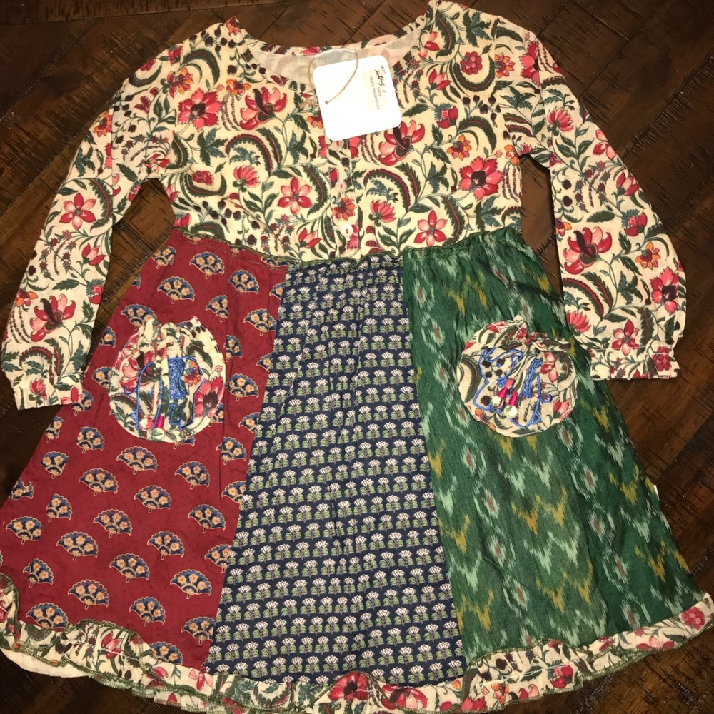 Handcrafted dress from “little handprints”  2T